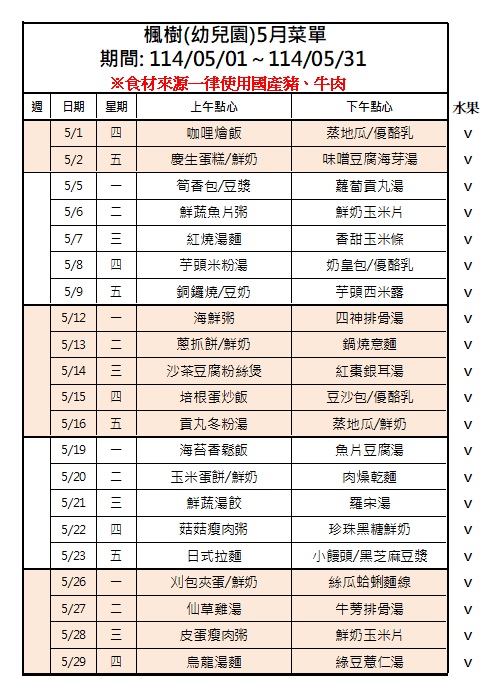 114年5月點心表，開新視窗